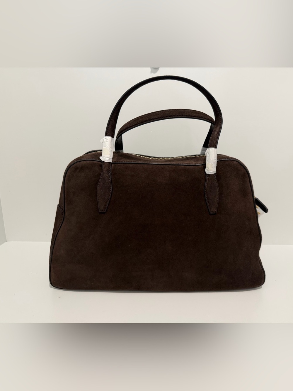 NEW Madewell Suede Large Belted Satchel Bag in Dark Carob Brown NW380 $258 - Picture 7 of 11